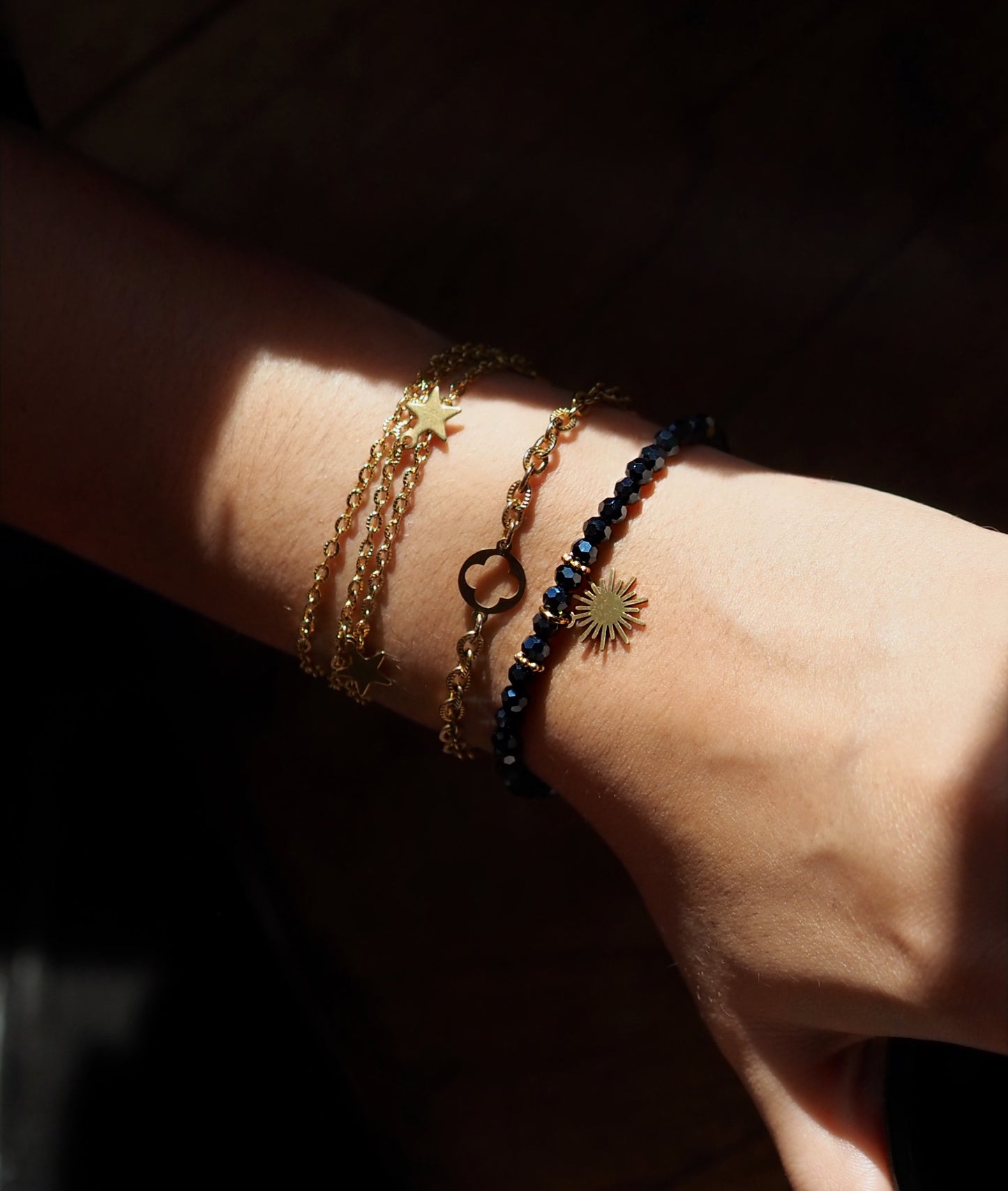 BRACELET ELLY | noir, doré ou argent