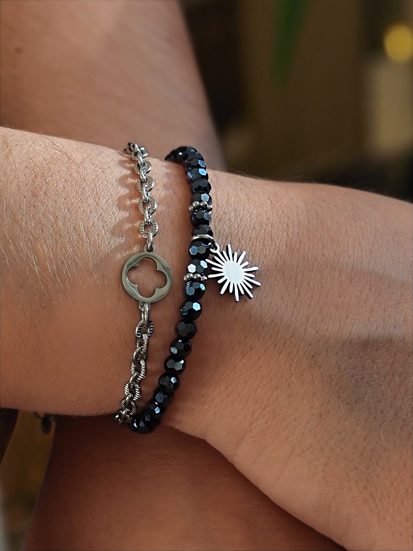 BRACELET ELLY | noir, doré ou argent