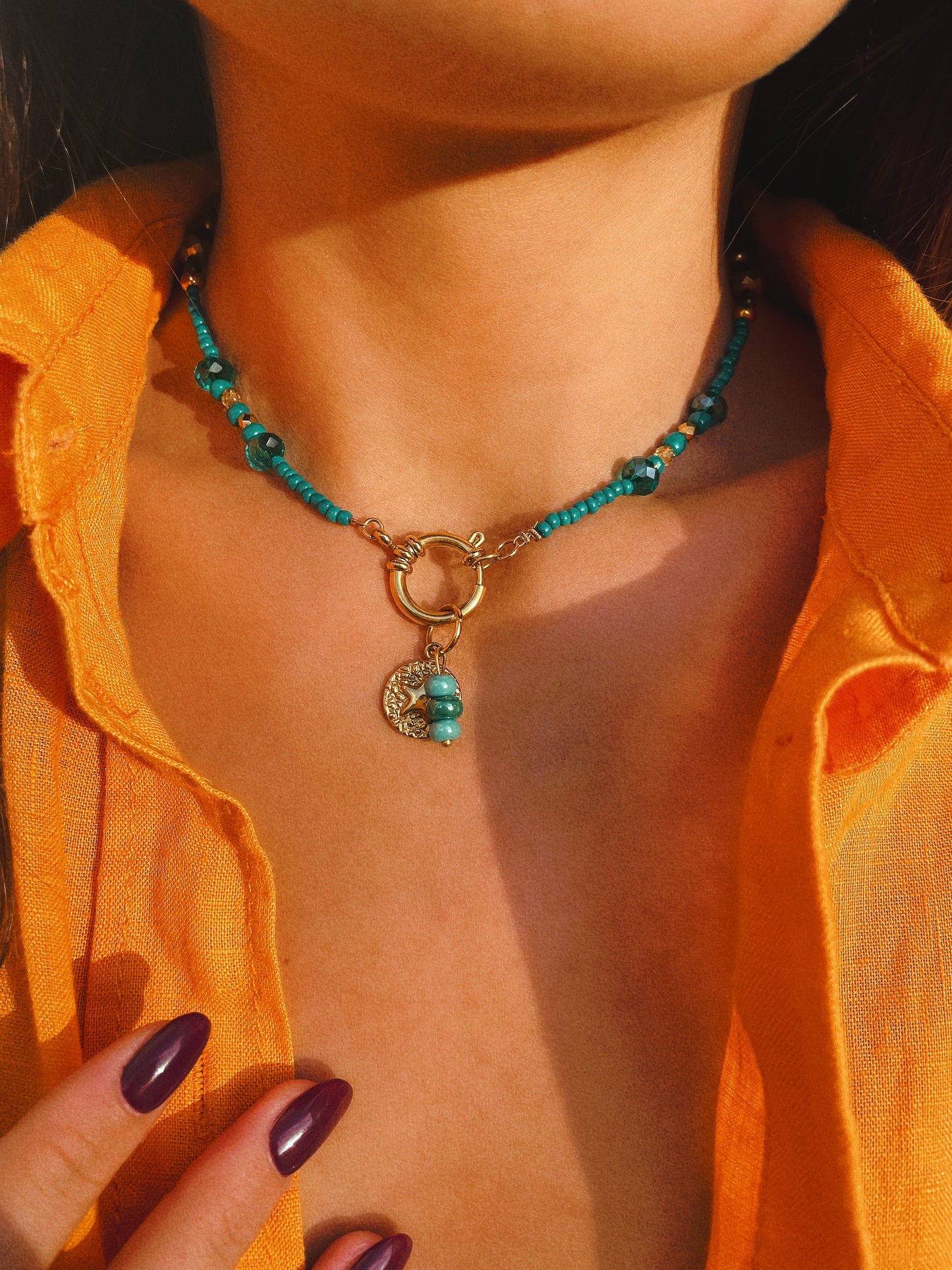 COLLIER LYV | Blue Lagon doré